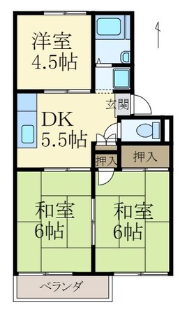 キタモリハイツ２号棟の物件間取画像